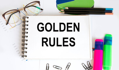 Golden rules-text inscription in the planning Notepad.