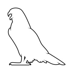 Falcon Silhouette on White Background. Isolated Vector Animal Template for Logo Company, Icon, Symbol etc