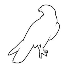 Falcon Silhouette on White Background. Isolated Vector Animal Template for Logo Company, Icon, Symbol etc