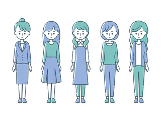 微笑む5人の女性