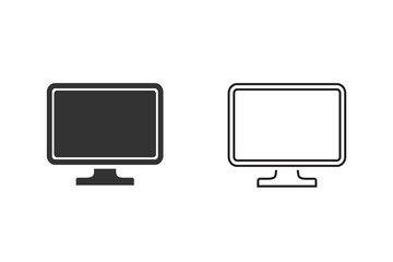 Television, TV line icon set vector illustration