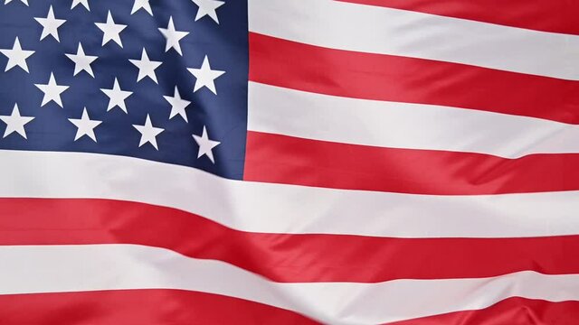 Background of US American flag waving in the wind