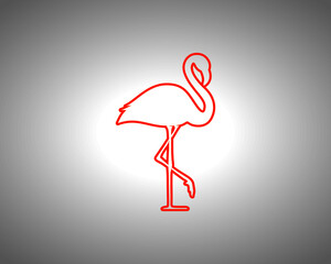 Flamingo Silhouette on White Background. Isolated Vector Animal Template for Logo Company, Icon, Symbol etc