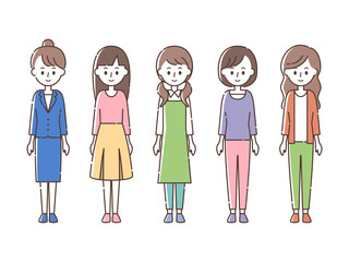 微笑む5人の女性