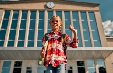 Girl going to school