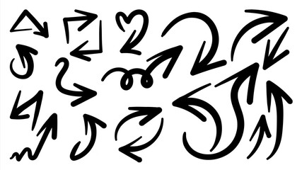 Fototapeta premium Arrow vector doodle. Hand drawn sketch arrows design for business plan and education. 