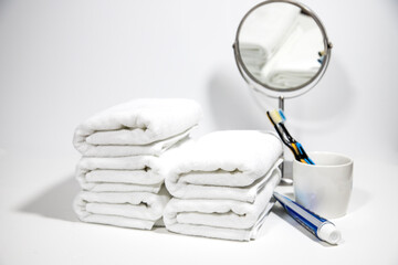 White towel and mirror
