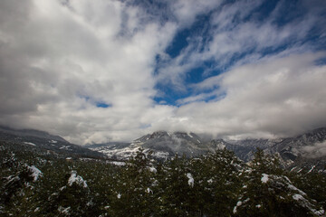 Winter in Bergueda mountains, Barcelona, Catalonia, Pyrenees, Spain