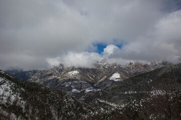 Fototapeta na wymiar Winter in Bergueda mountains, Barcelona, Catalonia, Pyrenees, Spain