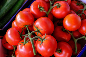 Fresh red tomatoes food background