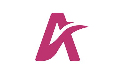 Illustration of a purple logo with the letter A isolated on a white background