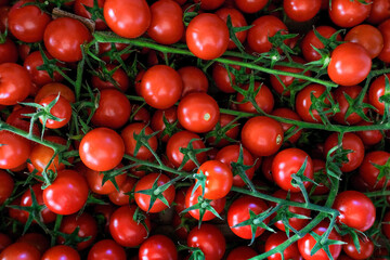 Fresh red tomatoes food background