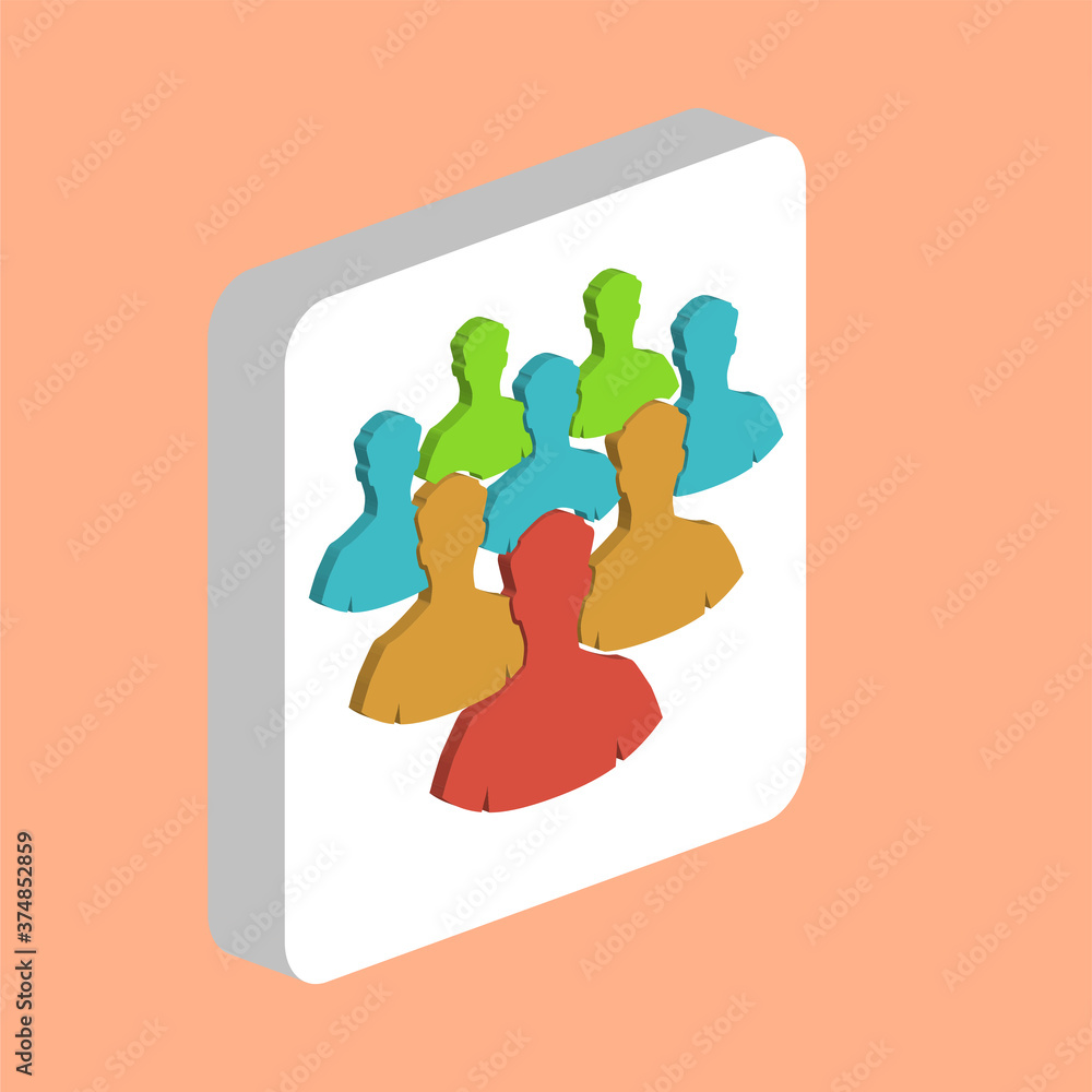 Poster team leader, crowd simple vector icon. illustration symbol design template for web mobile ui element