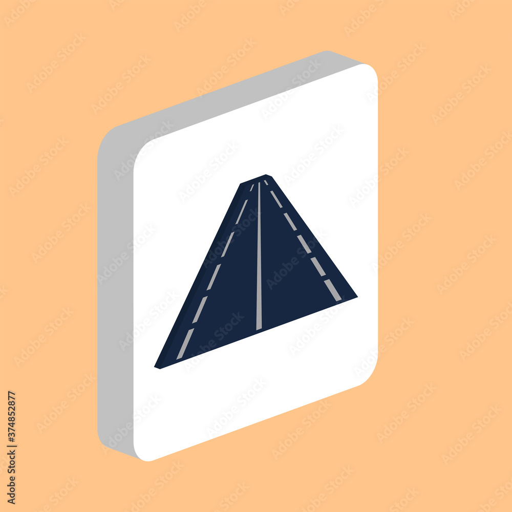 Poster road, highway simple vector icon. illustration symbol design template for web mobile ui element. per