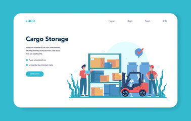 Logistic and delivery service web banner or landing page. Idea of