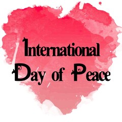 International Day of Peace. Holiday. Lettering