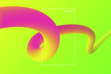 Liquid pink and green trendy background. Fluid shapes