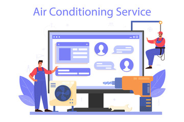 Obraz na płótnie Canvas Air conditioner repair and instalation service online service