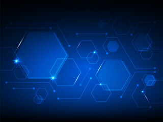 Obraz premium Abstract hexagon pattern design background. Technology future polygon concept. Vector illustration