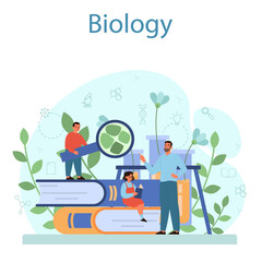 Biology school subject concept. Botany lesson. Scientist exploring