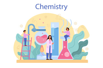 Chemistry studying concept. Chemistry lesson. Scientific experiment