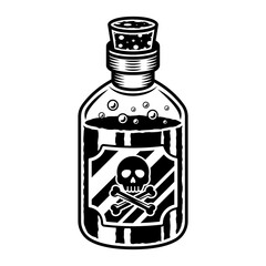Bottle of poison vector object in vintage style