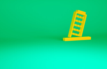 Orange Leaning Tower in Pisa icon isolated on green background. Italy symbol. Minimalism concept. 3d illustration 3D render.