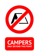 No Camping, trendy sticker, ready to print