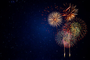 Fireworks with Night Sky Background