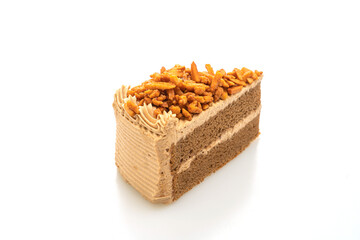 coffee almonds cake on white