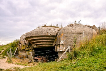 Remains of the Mulberry harbour in Normandy France, Europe