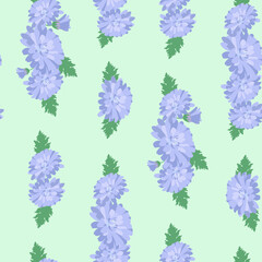 Seamless vector illustration with chrysanthemums.