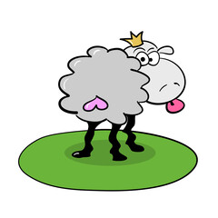 cartoon sheep with green grass