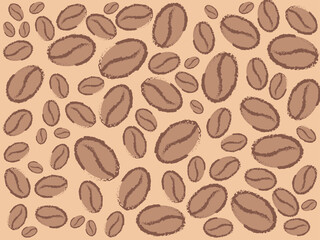 abstract background with coffee beans in beige shades