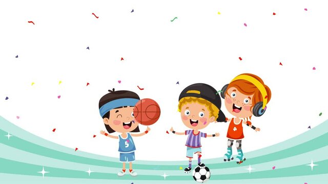 Sports Concept With Funny Characters