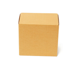 square brown cardboard box isolated on white background