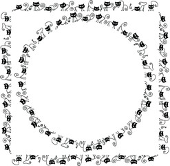 vector cartoon cats background design