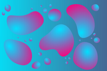 Blue, pink and purple abstract background with gradient liquid blobs