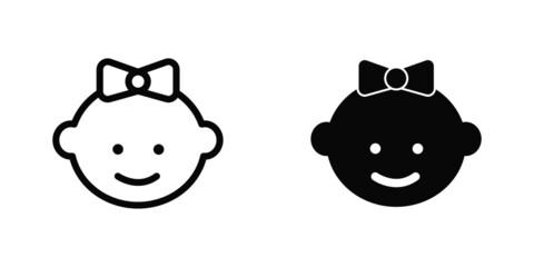 vector illustration of a baby head. baby girl symbol vector eps10