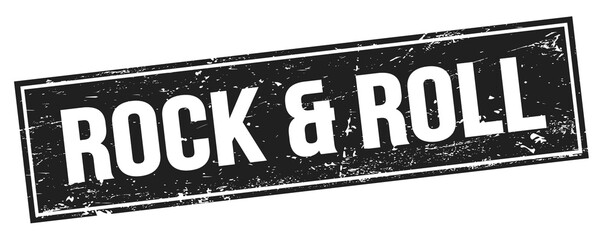 Fototapeta premium ROCK & ROLL text on black grungy rectangle stamp.