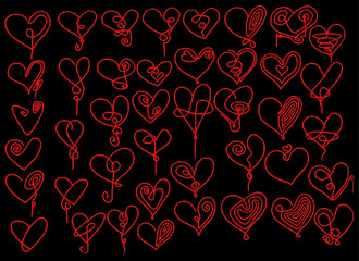 Fototapeta na wymiar vector cartoon heart shape background design
