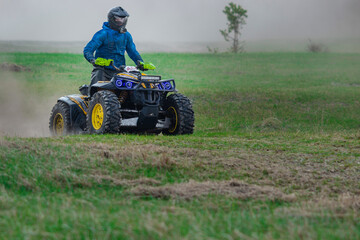 Obraz premium UTV, ATV & offroad dusty driving. Motor, fast
