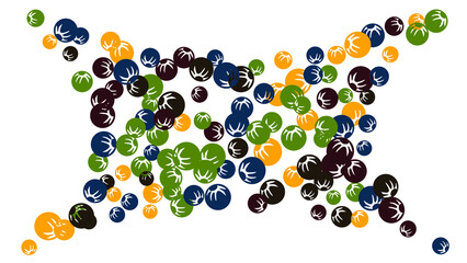 Cute Floral Pattern with Simple Stylized Berries for Greeting Card or Poster. Naive Daisy Berries in Primitive Style. Vector Background for Spring or Summer Design.
