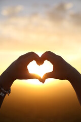 Fototapeta premium Heart love hands