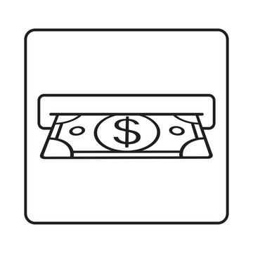 dollar bill withdrawing from atm clip art preview
