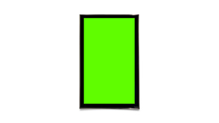 Mockup of blank advertising light box, template banner, poster on white isolate background. and green screen.