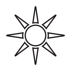 Sunny sun line art icon for apps and websites