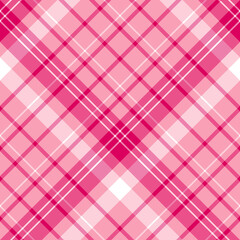 Seamless pattern in positive pink and white colors for plaid, fabric, textile, clothes, tablecloth and other things. Vector image. 2