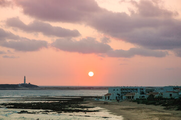 Sunset over Cape Trafalgar. Cadiz, Spain.