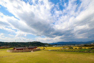 Obraz premium rural landscape with blue sky